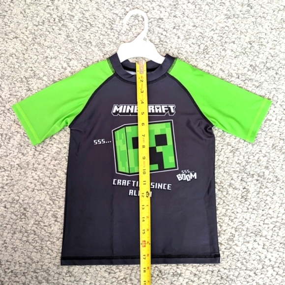 NWT Minecraft Kids (XS/4-5) UPF 50 Rashguard Beach Pool Sun Swim Shirt/Top - Picture 5 of 10